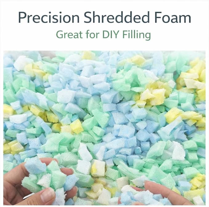 Bean Bag Filler 15lbs, Stuffing for Bean Bag Chair Refill, Shredded Memory Foam Filling for Punching Bag, Couch, Cushions, Dog Bed, Pillows (Multi Color)