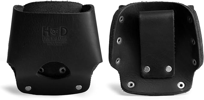 Hide & Drink, Large Tape Measure Holder, Tool Holster w/Easy Belt Loop for Handymen, Carpenters, Electricians, Durable Hammer Pouch, Full Grain Leather, Handmade