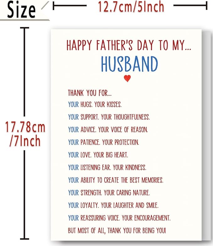 Funny Fathers Day Card Gifts for Husband, Happy Fathers Day Card from Wife, Unique Father’s Day Decorations for Men