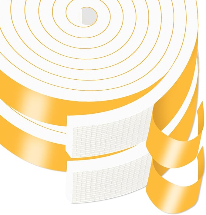 Weather Stripping Door Seal Strip,Weather Stripping,High Density CR Door Seal Strip for Door Frame for Windows (White,3/4 in x 5/16 in x 13Ft)