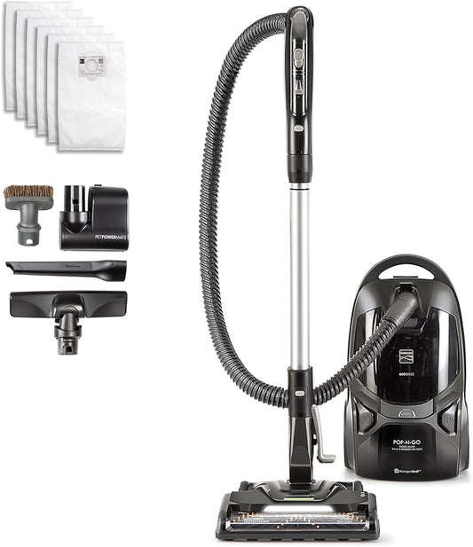 Kenmore BC4039 600 Series Pet Friendly Bagged Canister Vacuum with POP-N-GO, Pet PowerMate, Hair Eliminator Brushroll, HEPA Filter, Performance Indicator, Extended Reach and Auto Cord Rewind