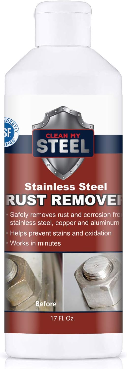 CLEAN MY STEEL Innoshine B570 Stainless Steel Rust Remover and Cleaner, NSF Certified, Approved for Food Contact Areas, 17 oz