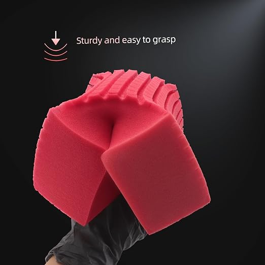 Car Wash Sponge, SPTA 3 Pack Big Red Sponge, Scratch-Free Car Cleaning Sponge, Durable Cross Cut Grid Sponge for Auto Multi Use Cleaning Washing Surfaces
