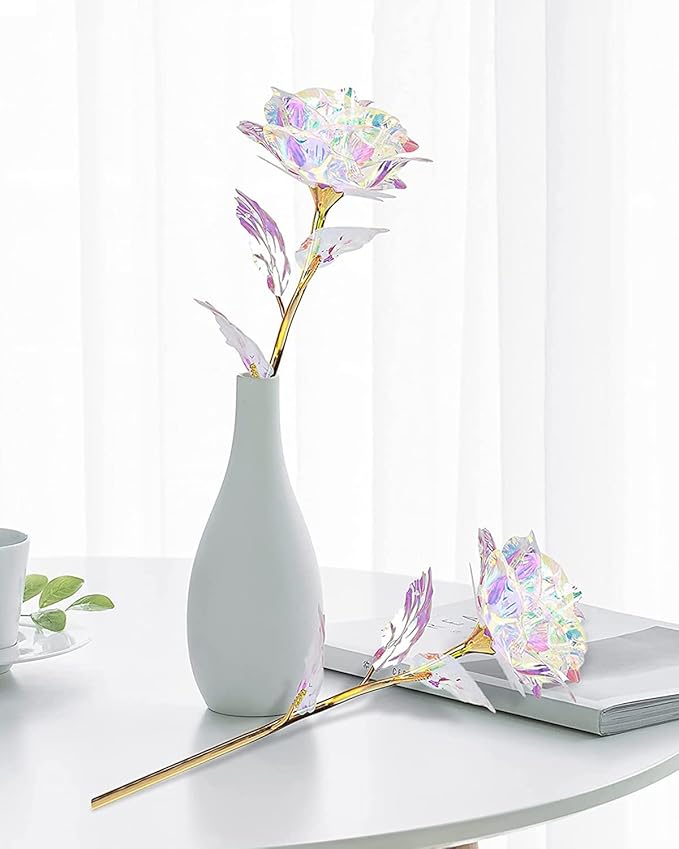 Mothers Day Mom Gifts for Women Grandma, Artificial Forever Birthday Flowers Galaxy Glass Eternal Roses with Heart Shaped Crystal Vase, Mother's Day Anniversary Wedding Rose Gifts for Wife Sister