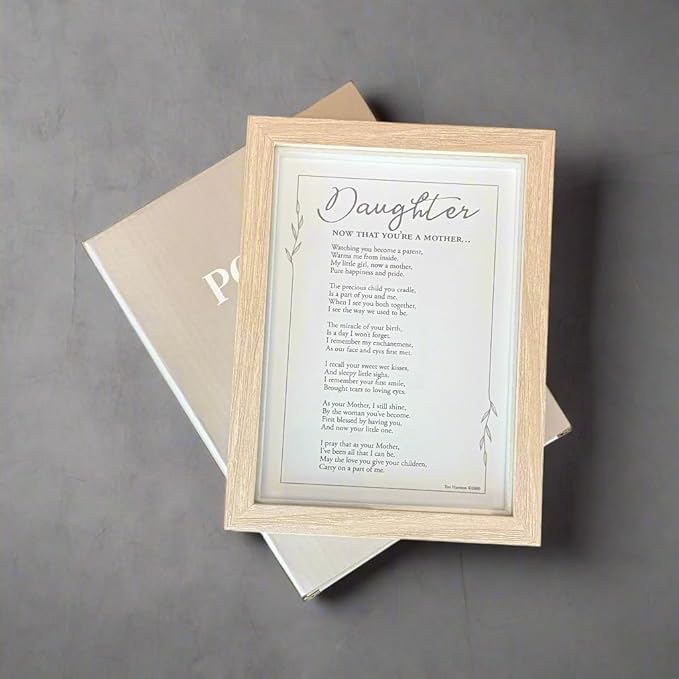 Now That You're a Mother Frame- Gift for Daughter from Mom for Christmas, Mother's Day, Child Birth