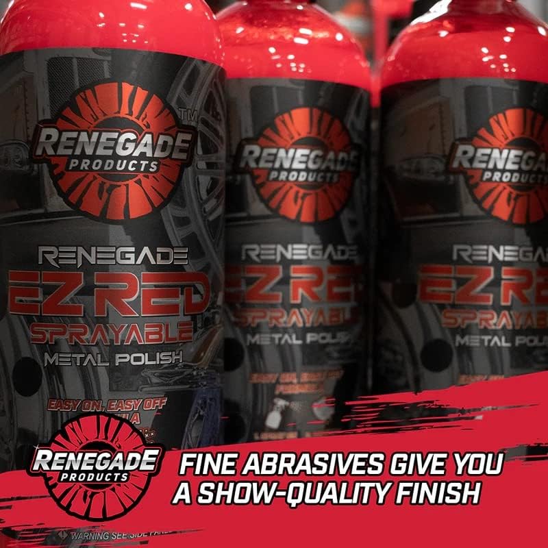 Renegade EZ Red Sprayable Metal Polish, Aluminum & Stainless Steel, 24 oz