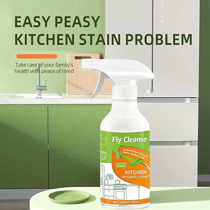 Spray, 2026 New Electrolyzed Ion Kitchen Cleaner Spray, Natural Enzyme Formula Liquid Cleaner for Kitchen Oven Stove Microwave, 300ml (3pcs)