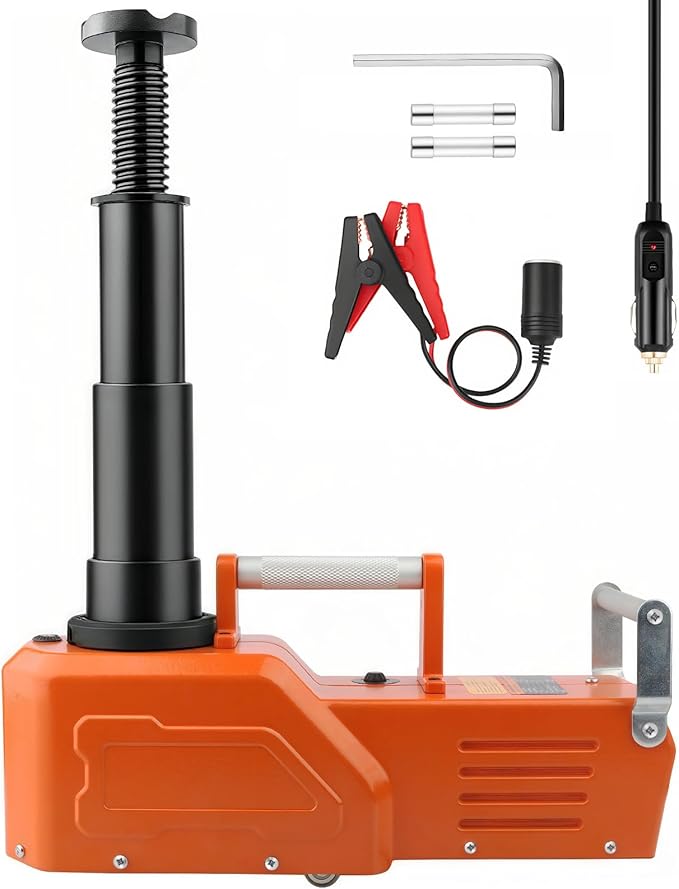 Electric Car Jack 15 Ton, 12V Heavy-Duty Hydraulic Jack with LED Light, Electric Floor Jack for Truck SUV RV Van, Lifting Range 7.9–20.5 Inches