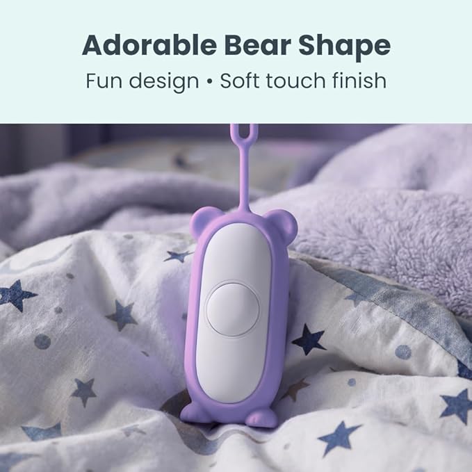 Glowco CalmCarry Mini Bear Kids Sleep Aid Device – Handheld Microcurrent Relaxation Tool, Supports Calm, Focus & Gentle Relief, USB Rechargeable, Portable Wellness Device for Children (Purple)