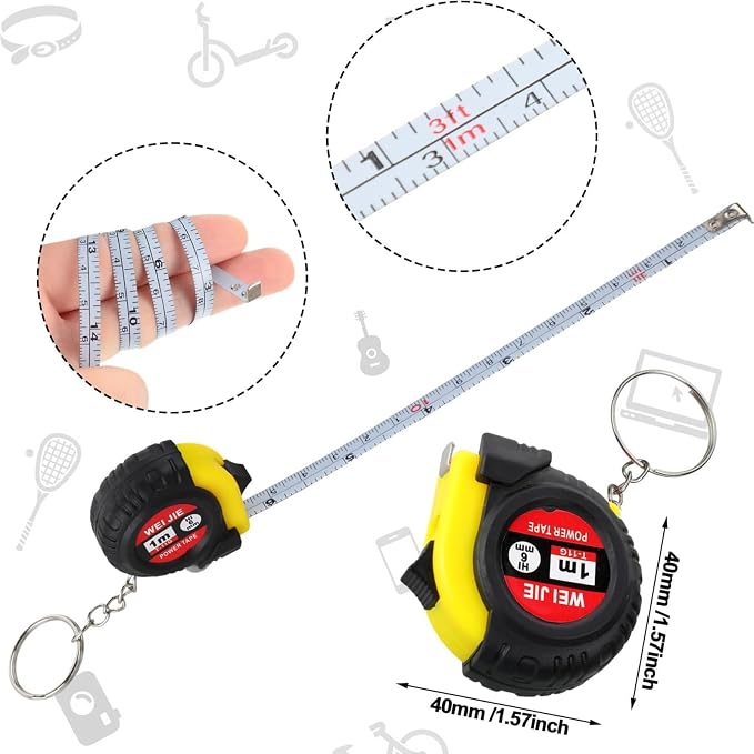 Jutom 336 Pcs Mini Tape Measure Keychain Bulk Mini Screwdriver Keychain Set Adult Tool Party Prize for Father's Men Gifts
