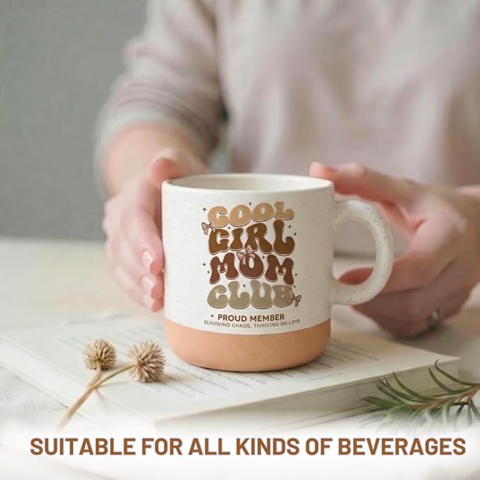 Girl Mom Mothers Day Gifts, Cute 11oz Stoneware Coffee Mug for Girls Moms, Mothers Day Gifts For a Mom of Girls, Girl Moms Mug For Hot and Cold Drinks, Dishwasher and Microwave Safe