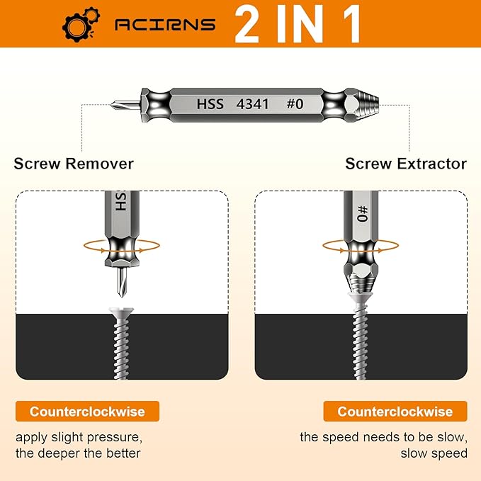 Damaged Screw Extractor Set,Fathers Day Gifts for Dad from Daughter Son,Gifts for Men,Christmas Stocking Stuffers for Men Husband Boyfriend, Cool Stuff Gadgets (white)