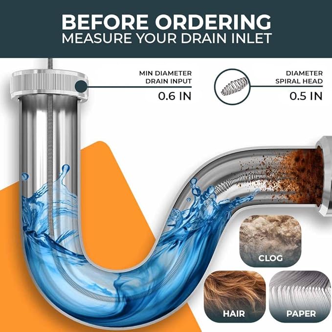 MEISTERFAKTUR drain snake [25 FT] - Auto Feed - Ideal plumbing snake for sink and drain unblocking - Solid drain auger for real DYIs!