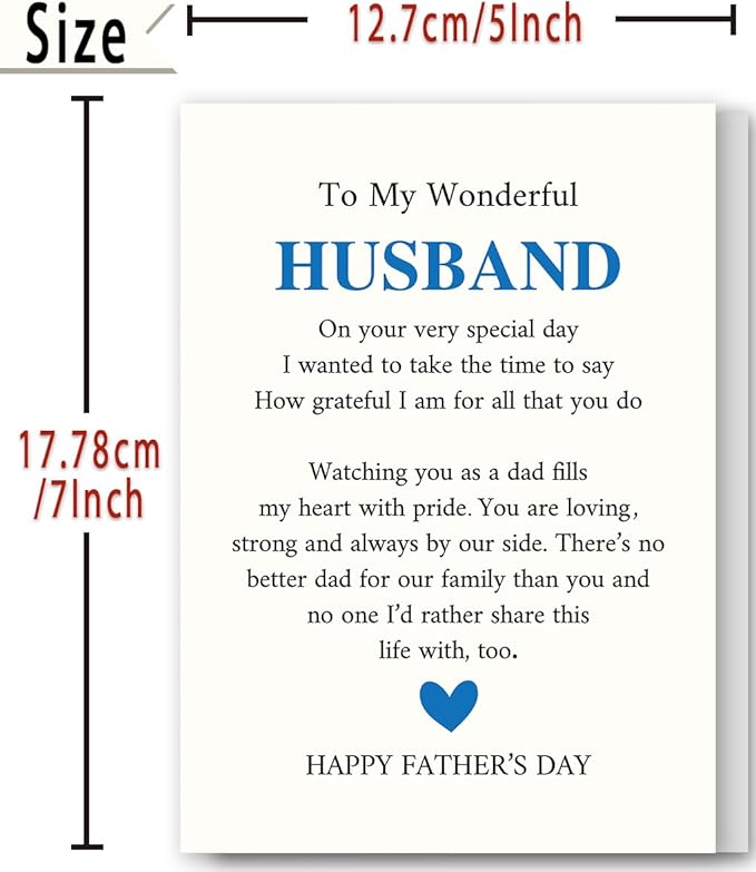 FANCYLUCKY Funny Fathers Day Card Gifts for Husband, Romantic Father’s Day Card from Wife, Love Card