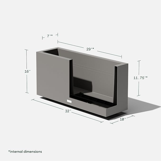 Veradek Block Series Long Box Planter - Large Rectangular Planter for Indoor or Outdoor Patio/Porch | Durable All-Weather Use with Drainage Holes | Modern Décor for Tall Plants, Flowers or Shrubs