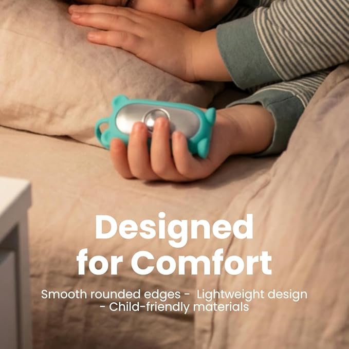Glowco CalmCarry Mini Bear Kids Sleep Aid Device – Handheld Microcurrent Relaxation Tool, Supports Calm, Focus & Gentle Relief, USB Rechargeable, Portable Wellness Device for Children (Teal)