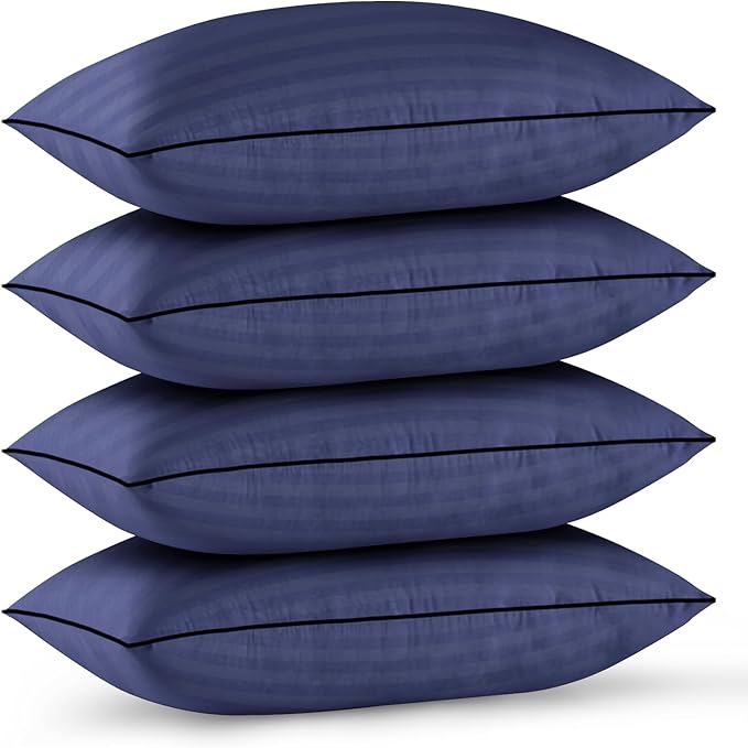 GOHOME Pillows Standard Size Set of 4 - Bed Pillows for Sleeping 4 Pack, Cooling Supportive Hotel Pillows with Premium Soft Down Alternative Fill for Side Stomach and Back Sleepers