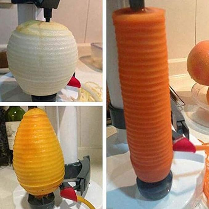 Electric Potato Peeler Automatic Rotating Apple Peeler Tool Multifunction Stainless Steel Potato Pear Fruit Vegetable Peeling Machine for Home Kitchen (Black)