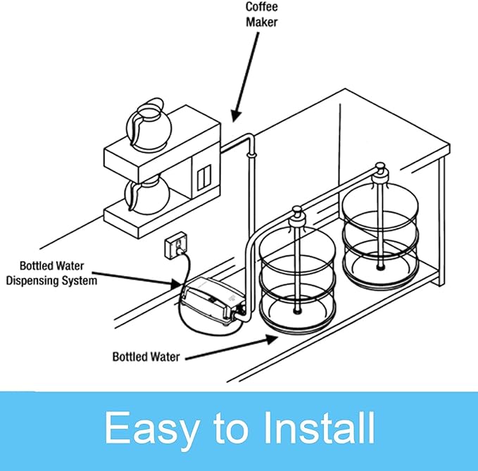 VEVOR Bottled Water Dispenser Pump System, 2x5 Gallon Dispensing System, Automatic Electric Water Dispenser, Double-Pipe Water Jug Pump, Compatible Use with Coffee/Tea Machine, Refrigerator, Ice Maker