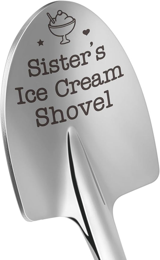 Sister Gifts, Cute Mothers Day Birthday Gifts for Sister Teen Girls, Funny Graduation Gift Sister's Ice Cream Shovel Spoon Best Friend Soul/Big/Little Sis Valentine Christmas