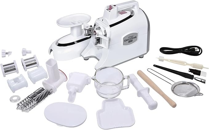 Tribest Greenstar GS-P501-B Pro Jumbo Slow Masticating Juicer, Twin Gear Cold Press Juicer & Juice Extractor, White