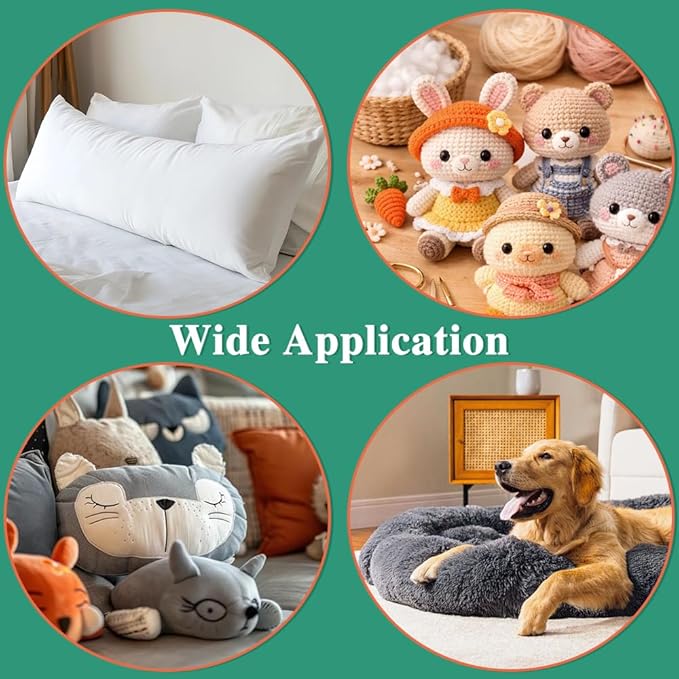 Polyfill Stuffing Fiber Fill 18.7oz/1.17lbs, White Original Polyester Fiber Pillow Stuffing for Crochet Toys, Pillow, Cushion, Couch, Stuffed Animals, Crafts, Cloud Decor, Machine Washable