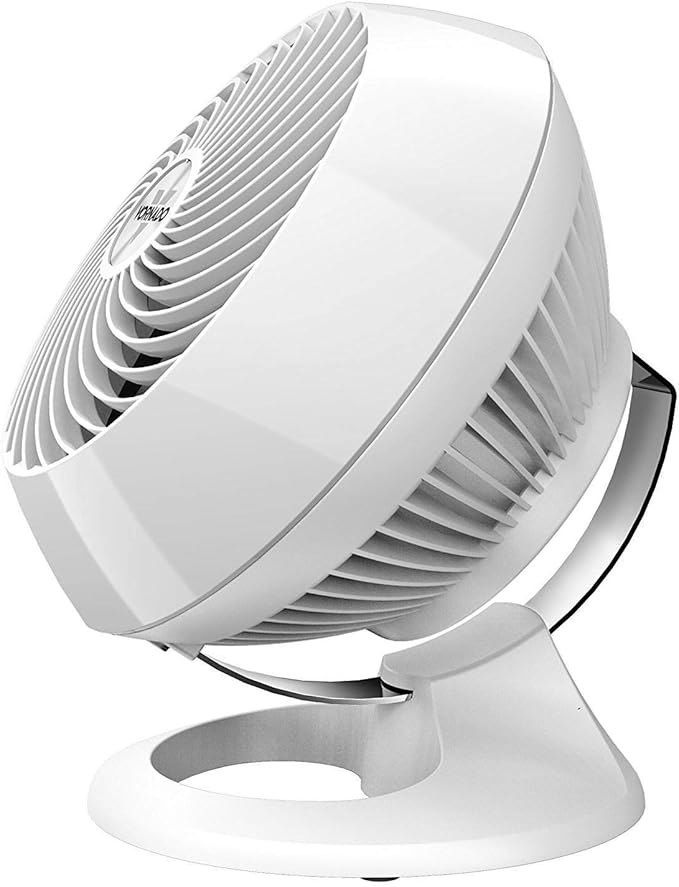 Vornado 560 Medium Air Circulator Floor Fan, 4-Speed, Quiet Fan for Bedroom, Office, Dorm Room, with Chrome Glide Bar Adjustable Tilt, Electric Cooling Fan, White