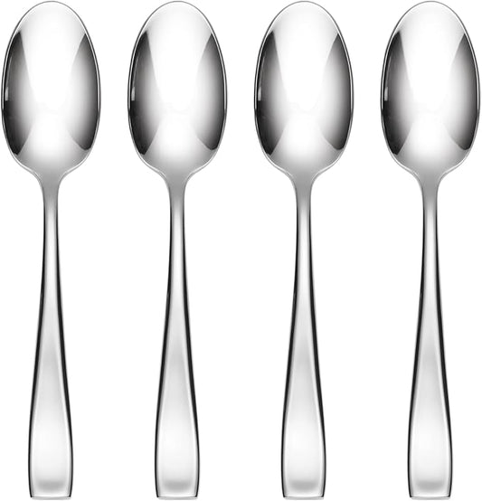 Oneida Silverware Set, Moda Fine Teaspoons Flatware Set, Service For 4, 18/10 Stainless Steel Spoons, Dishwasher Safe Utensils, Home And Kitchen, Spoons, Tea spoon (Silver, 4 Piece)