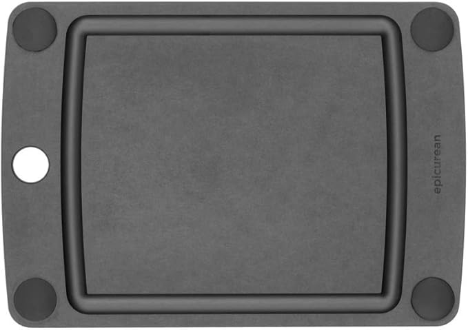 Epicurean All-In-One Cutting Board with Non-Slip Feet and Juice Groove, 10" × 7", Slate/Black
