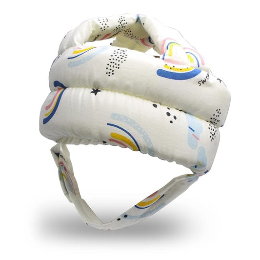 Baby Head Protector Baby Helmet for Crawling Walking, No Bumps Safety Head Adjustable Protective Cap for Walking, Playing (Rainbow)