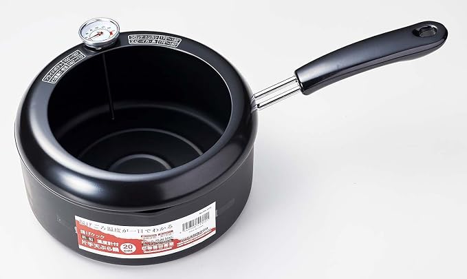 pa-ru金属 One Hand tempura Chicken Pot 20 cm Thermometer with IH corresponding Iron Fryer Fry Cook HB – 1372