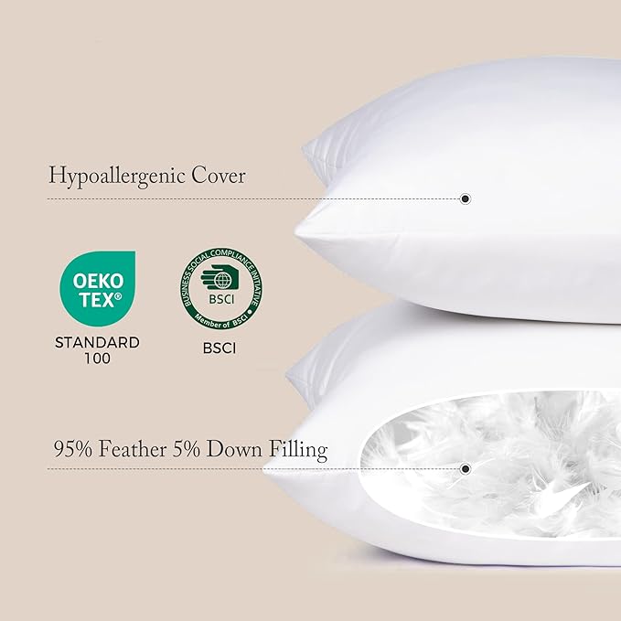 puredown® 16x16 Feather Down Pillow Inserts, 4 Pack Throw Pillow Inserts for Couch, Chairs, Office, Apartments