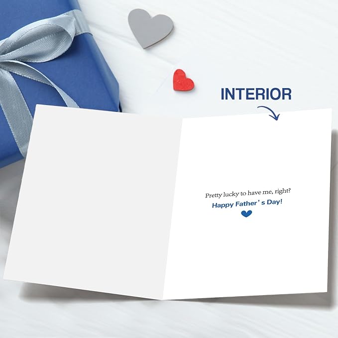 Fathers Day Card Gift for Dad from Daughter Son, Meaningful Double-Sided, Minimalist Premium Design, Perfect Father's Day Decoration Ideas