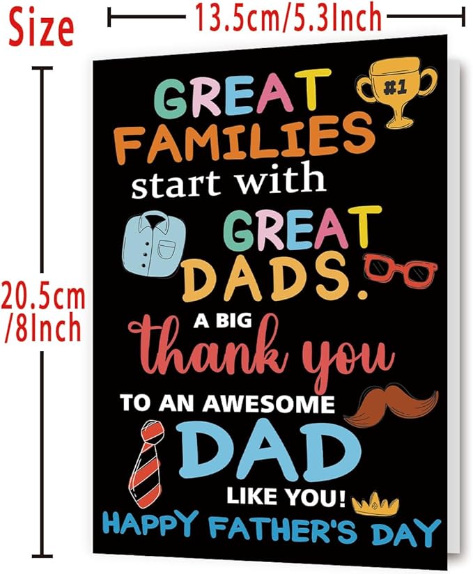 Colour Fathers Day Gift for Dad, Funny Father's Day Card Gifts from Daughter Son Wife Family, Father Gifts for Dads