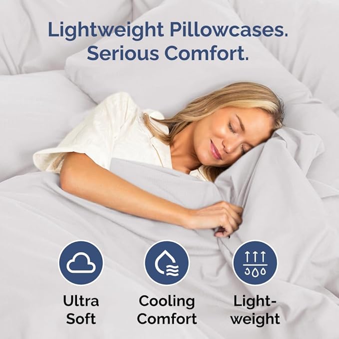 Body Pillowcases Set of 4-20x54 Long Body Pillow Case - Soft Body Pillow Cover for Sleeping & Side Sleepers - Comfy, Breathable & Fade Free - Machine Washable w/Envelope Enclosure - (French Grey)