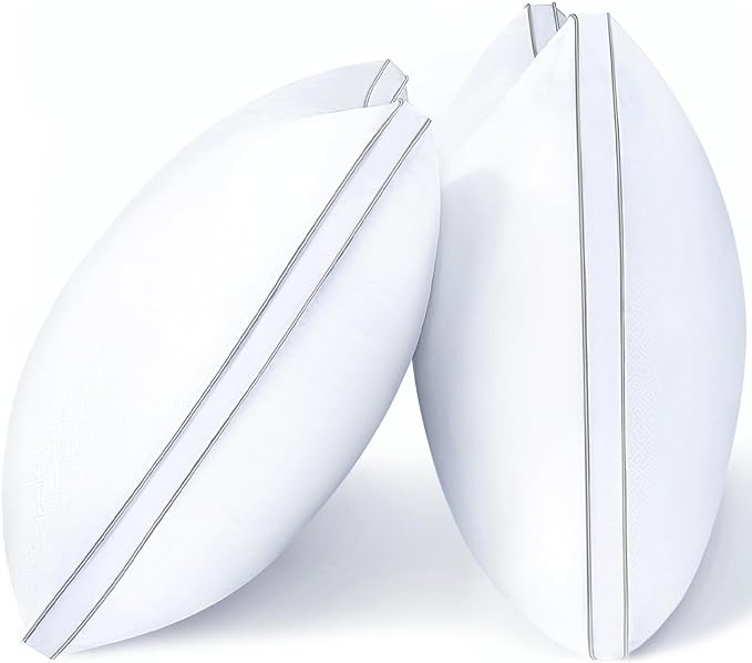 viewstar Pillows Queen Size Set of 2, Hotel Quality, Down Alternative Gusseted Bed Pillows for Side, Back, or Stomach Sleepers, White