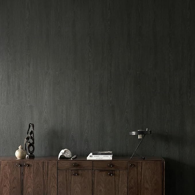 Peel and Stick Wall Panels, Easy Self Adhesive Vinyl Tiles Wall Planks, Farmhouse Wood Grain Shiplap for Kitchen Bedroom Interior WallDecor (12 pcs/18.1 Sq Ft/Box) (Black Walnut)