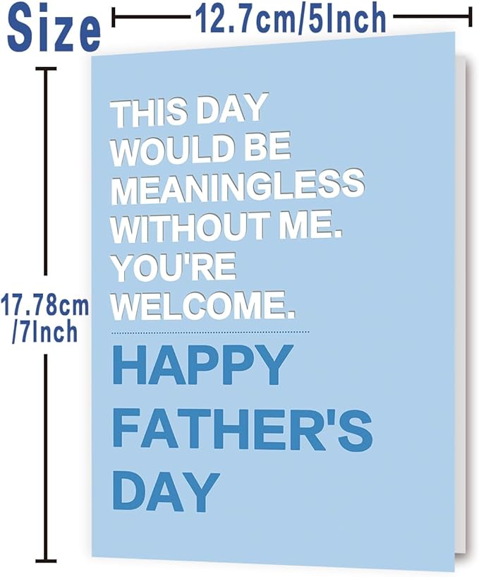 Fathers Day Card Gift for Dad from Daughter Son, Meaningful Double-Sided, Minimalist Premium Design, Perfect Father's Day Decoration Ideas
