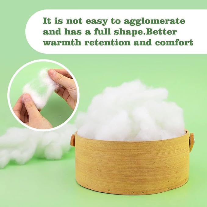 100g/3.5oz Premium Polyfill Stuffing for Stuffed Animals, (1.8oz-1.21 lb) Polyester Fiber Filling Stuffing, Fluff Polyfill Stuffing High Resilience Stuffing for Crafts, Crochet Stuffing