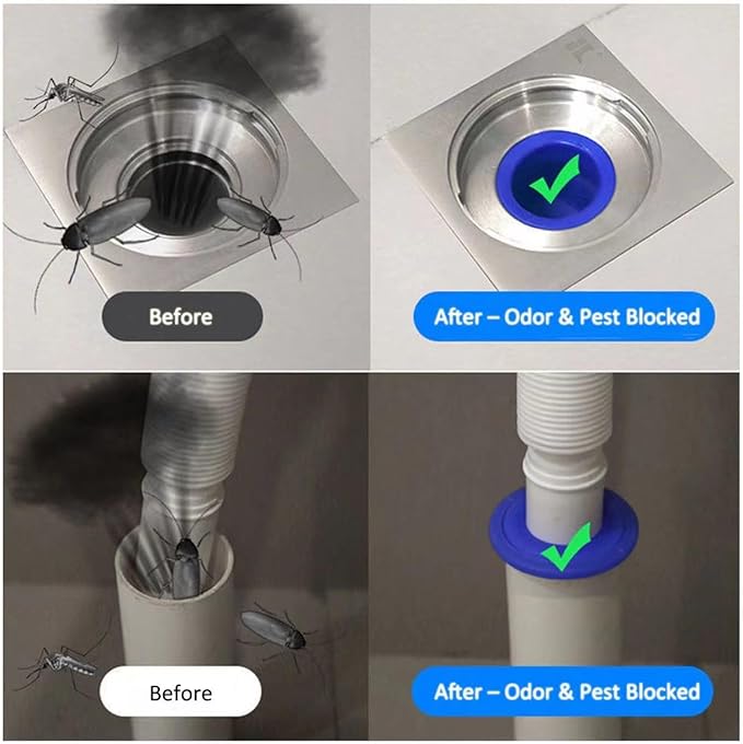 5 Pack Thickened Adjustable Silicone Floor Drain Backflow Preventer, Anti-Odor Sewer Core, One-Way Valve Fits 40mm to 50mm Drain Pipe, Deodorant Seal for Bathroom Kitchen Shower
