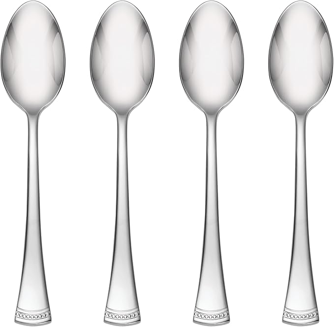Lenox Flatware Set, Portola Teaspoons Set, Service For 4, 18/10 Stainless Steel, Mirror Finish, Dishwasher Safe, Kitchen Utensils Sets, Home And Kitchen Utensils, Spoons, Teaspoons (Silver, 4 Pieces)