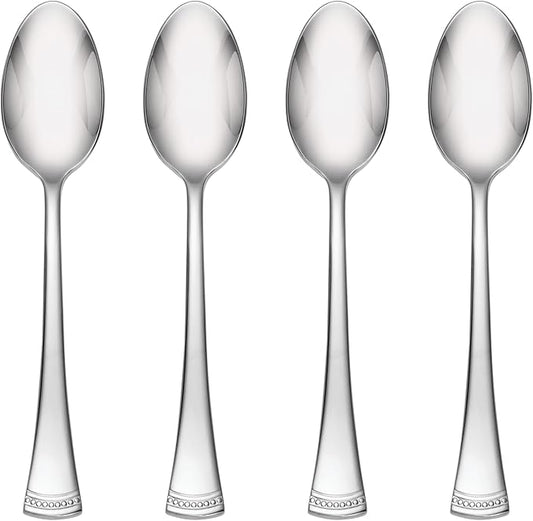 Lenox Flatware Set, Portola Teaspoons Set, Service For 4, 18/10 Stainless Steel, Mirror Finish, Dishwasher Safe, Kitchen Utensils Sets, Home And Kitchen Utensils, Spoons, Teaspoons (Silver, 4 Pieces)