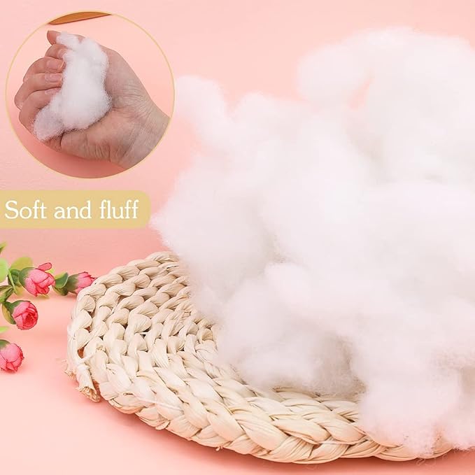 BUTUZE 400g/14.1oz Polyfill Stuffing Fiber Fill, (2.1oz-4.4lb) White Premium Fiberfill Stuffing for Craft, High Resilience Crochet Stuffing, Stuffing for Stuffed Animals, Cotton Batting, Recyclable