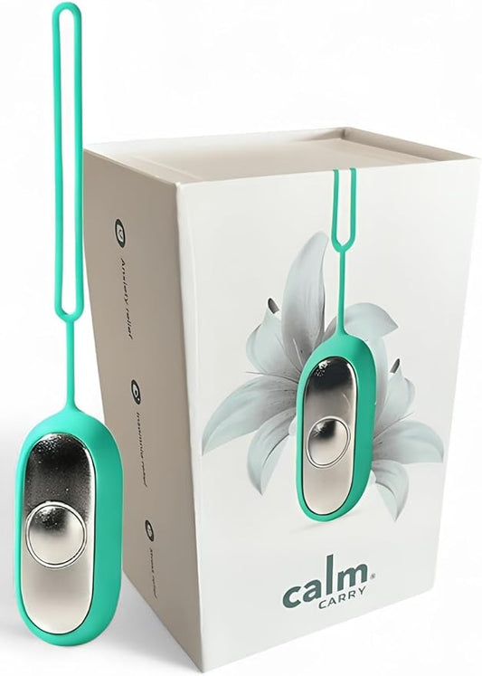 Glowco CalmCarry Sleep Aid Device – Handheld Microcurrent Relaxation Tool, Supports Calm, Focus & Gentle Relief, USB Rechargeable, Portable Wellness Device for Adults & Kids | Teal Calm Carry