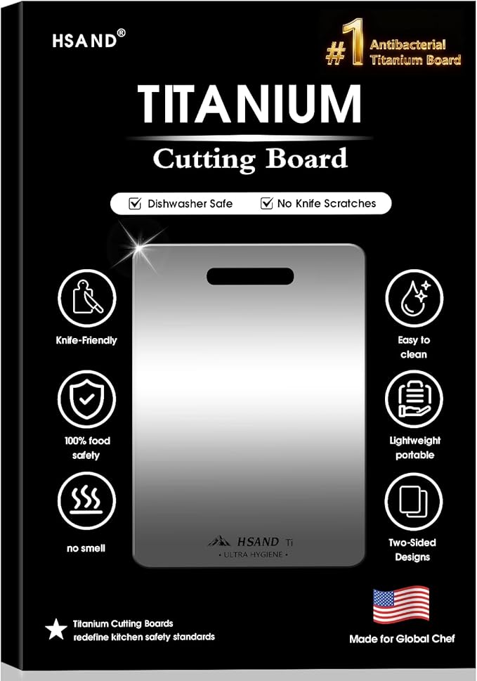 Titanium Cutting Boards for Kitchen, 100% Pure Titanium Cutting Boards, Cutting Board Double Sided Food Grade, Perfect for Sushi, Meat, Vegetables & Meal Prep – Easy To Clean 18"x12"