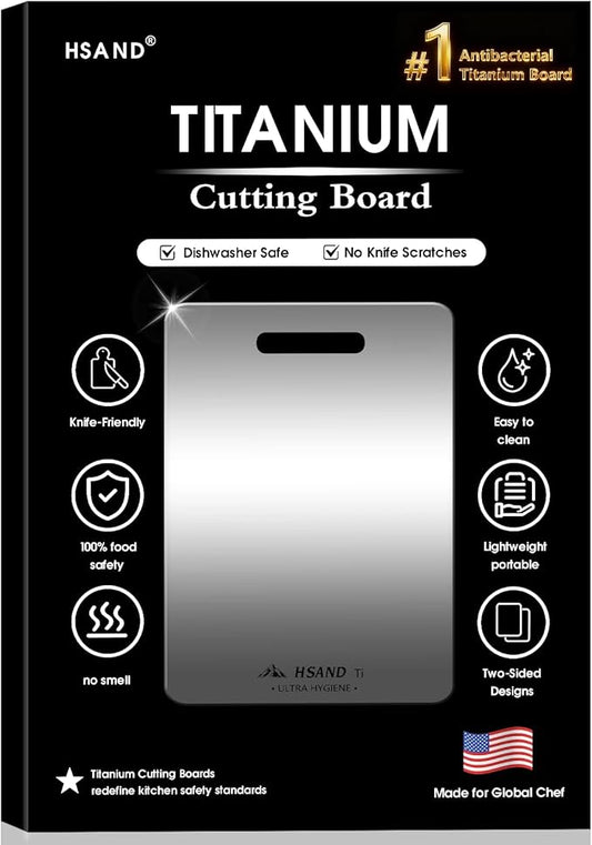 Titanium Cutting Boards for Kitchen, 100% Pure Titanium Cutting Boards, Cutting Board Double Sided Food Grade, Perfect for Sushi, Meat, Vegetables & Meal Prep – Easy To Clean 18"x12"