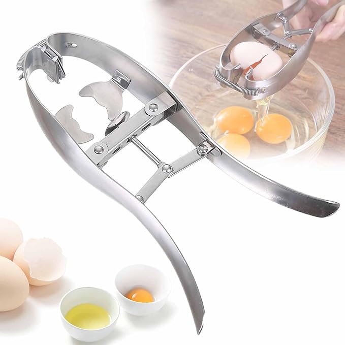 Multifunctional Egg Opener, Stainless Steel Egg Shell Opener Egg Separator for Raw Eggs, Effective Quickly Beat Eggs and Convenient, Save Time and Effort, Easy To Use/clean, for Kitchens