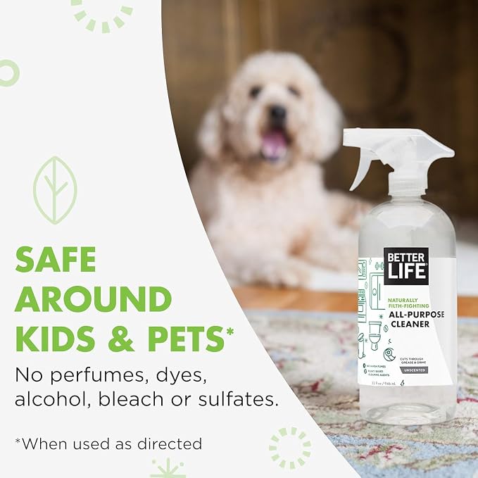 Better Life All Purpose Cleaner - Multipurpose Home and Kitchen Cleaning Spray for Glass, Countertops, Appliances, Upholstery & More - Multi-surface Spray Cleaner - 32oz (Pack of 2) Unscented