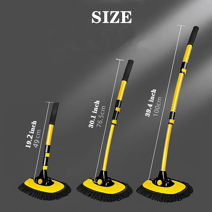 Upgrade Car Wash Brush Mop with Long Handle,Microfiber Mitt Car Cleaning Supplies Kit Car Wash Kit Tools Accessories