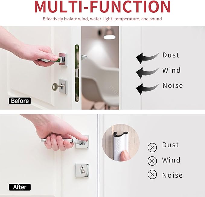 100 Feet Kerf Door Weather Stripping Door Seal, Long Reach V-Shaped Door Seal Strip for Door Frame Door Weatherstripping Insulation Strip Door Soundproofing for Large Gap(White)